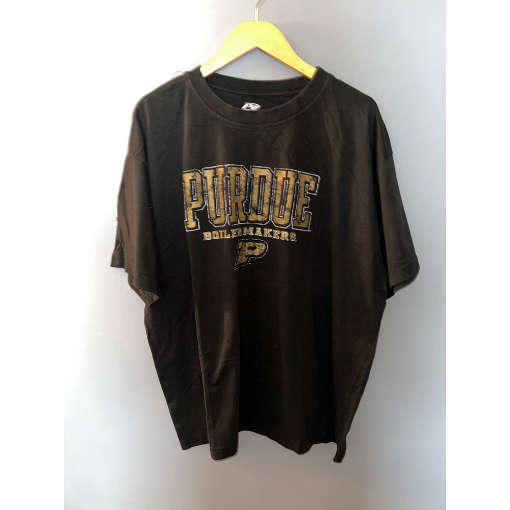 Pro Player Purdue Boilermakers NCAA Graphic T-Shirt Black Mens 2XL Distressed - Picture 1 of 5
